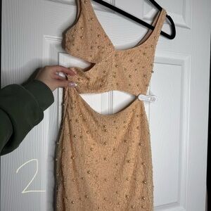 Oh Polly Embellished Cutout Dress